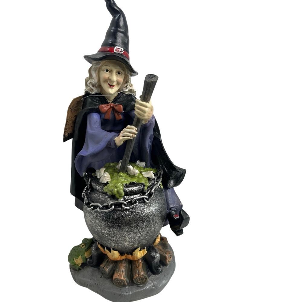 NWT 14” Witch Crafters Halloween Witch Stirring Cauldron Pot, Figurine.